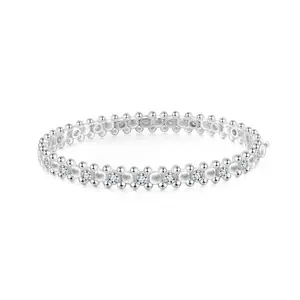 CERBERUS Bangle with Moissanites White Gold Vermeil