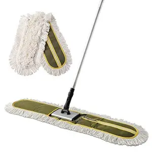 Commercial Dust Mop Heavy-Duty Floor Duster with Long Handle for Hardwood, Tile, Marble, Green