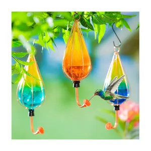 Evergreen Set of 3 Ombre Art Glass Hummingbirdeeder
