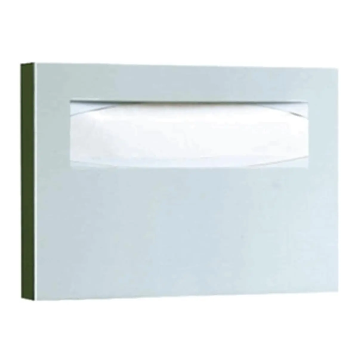 Bobrick BOB 221 Wall Mount Rectangular Satin Finish Stainless Steel Disposable Toilet Seat Cover Dispenser - 100% Total Recovered Material, 67% Post-Consumer Recycled Content, 15-3/4" W x 2" D x 11" H, 250-Sheet Capacity