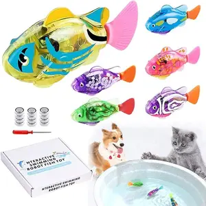 LAVIZO 6-Piece LED Interactive Robot Fish Toy Set for Cats & Dogs – Fun Bath Toys for Playtime Stimulus.