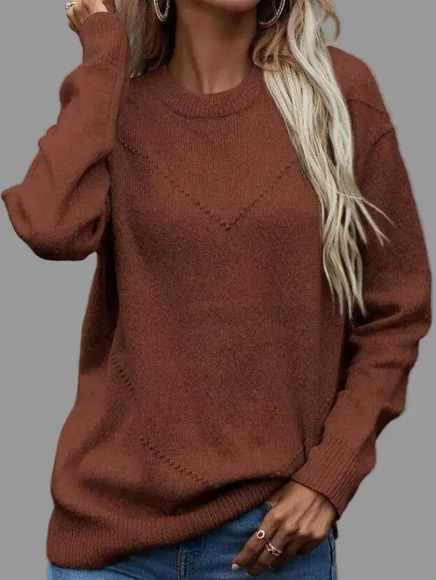 Solid Drop Shoulder Knit Pullover 3 Colors