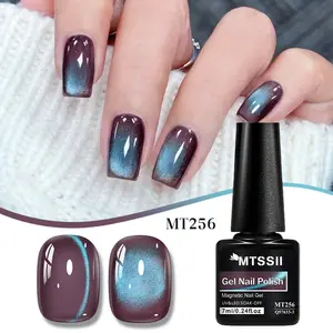 1PC 7ML Plum Blue Cat Eye Gel Nail Polish - Super Bright, Magnetic, Long-Lasting, High-Saturation Glow, Perfect for Salon and DIY Manicure Art Design, Nail Art Design Cat Eye Nails Magnetic Nails Polish Cutics, Cosmetic