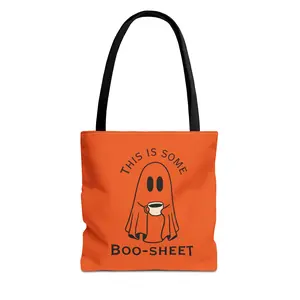 Spooky Halloween Tote Bag, Funny Ghost Tote,