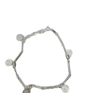San Benito Bracelet 8 Inch Versatile Silver Luck Protection Charm Bracelet for Everyday Wear