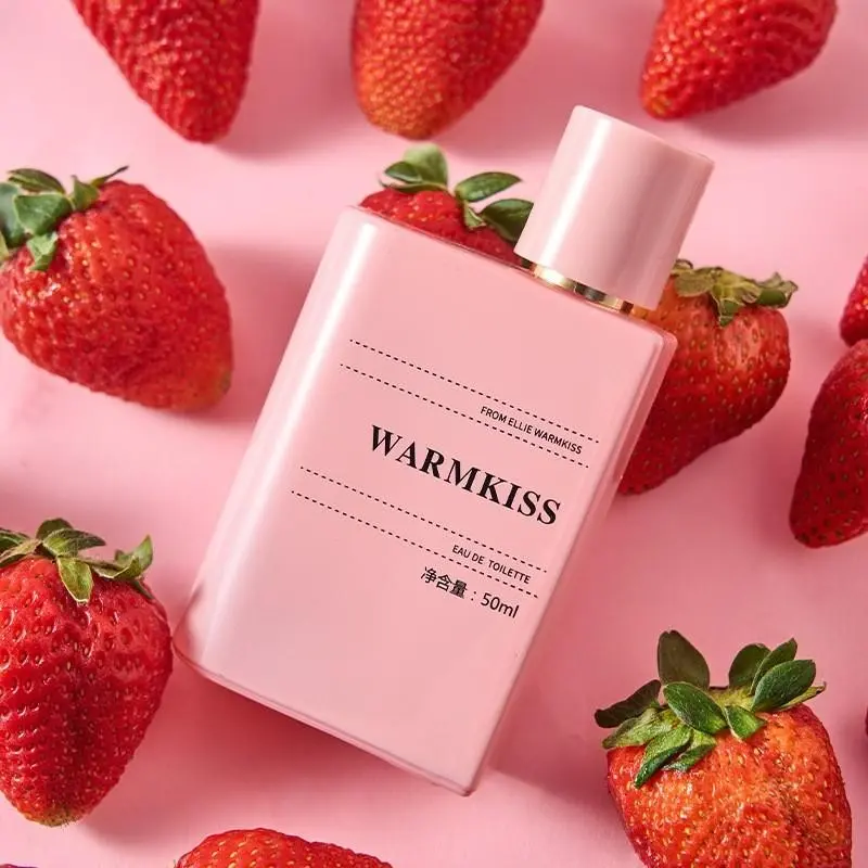 Strawberry Milkshake Women's Perfume, Scented Fragrance Perfume, Fruity Fragrance, Fruity Sweet Scent, 50ML, Strawberry, Cotton Candy, Soft Candy, Long-Lasting Scent, Pressable Strawberry Candy, Fruity Scents, Fragrances Perfume