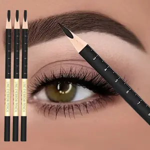3Pcs Black Line Eyebrow Design Pen Embroidery Hard Core Makeup Artist Drawing Eyebrow Waterproof Eyebrow Scale Positioning Pen Eyebrow Pencil