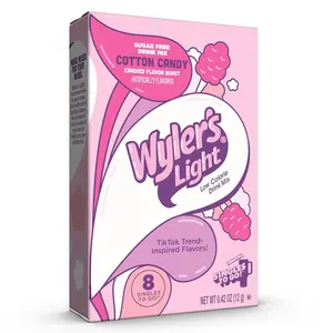 Wyler's Light Singles To Go Powder Packets, Water Drink Mix, Watertok Cotton Candy, 8 Count