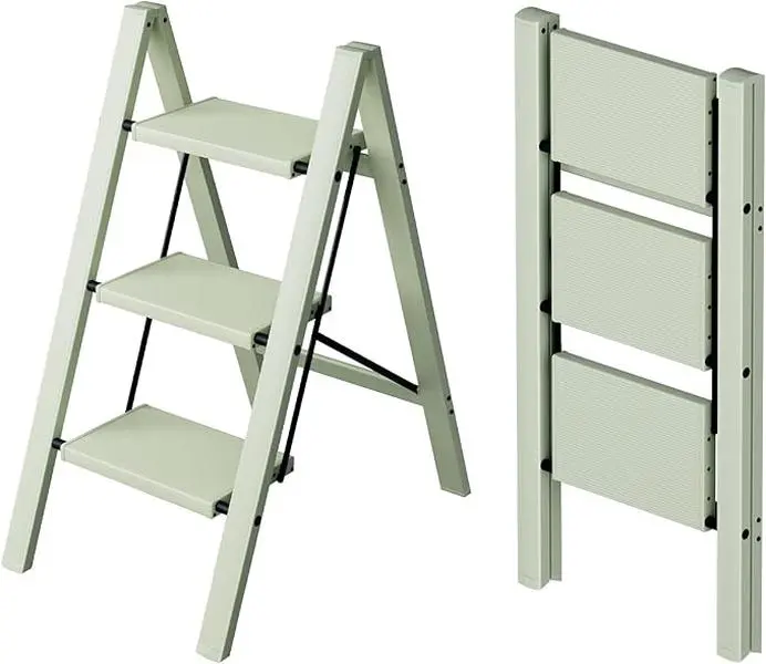 Taranta 3 Step Stool Foldable,Aluminum Step Ladder-FairylandGreen | Lightweight,Wide Anti-Slip Pedals,Folding Step Stool,330lbs Capacity Stepladder for Household,Kitchen,Office