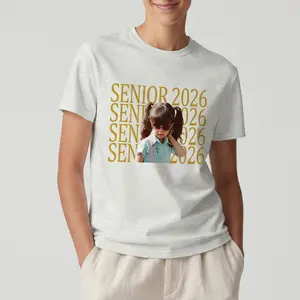 Carpesun Personalized Senior 2026 Shirt, Custom Photo Comfort Colors Senior Shirt, Class of 2026 Shirt, Graduation Tee, Senior Gift, Proud Senior Tee Fabric Top Y2K Streetwear Tshirt