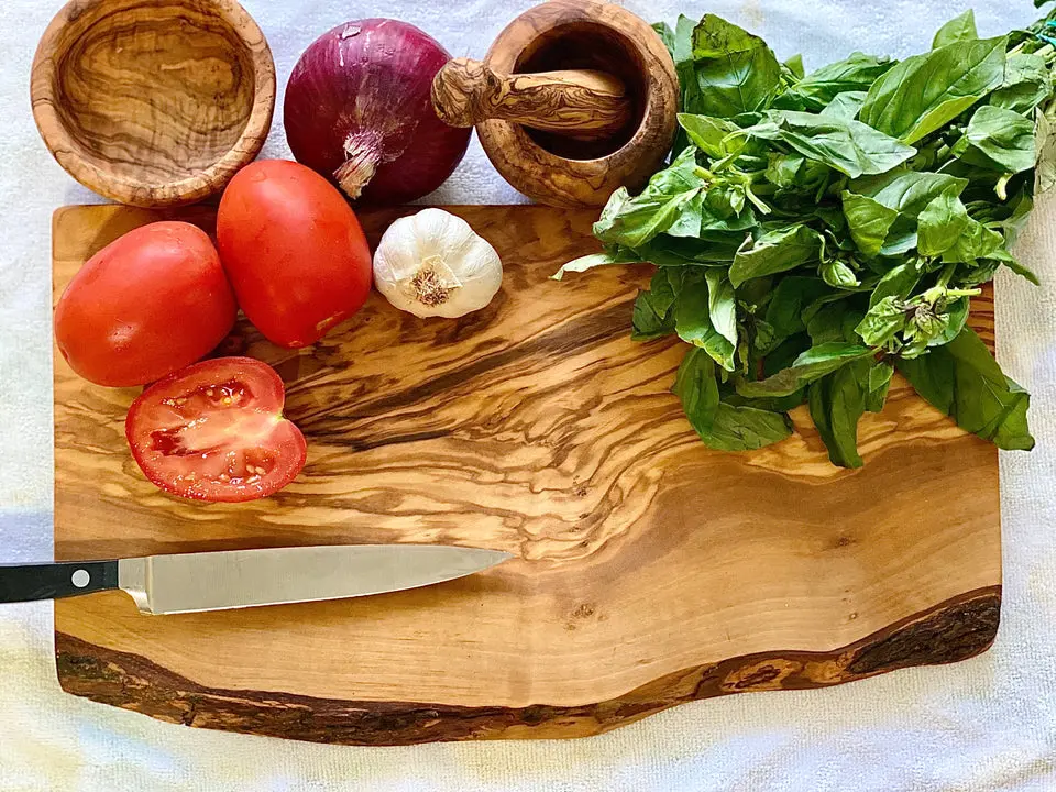 Rustic Olive Wood Cutting Board: 15"