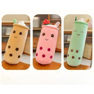 Boba Plush Bubble Tea Pillow - Super Soft Long Body Stuffed Animal Plushie, Cute Adorable Milk Tea Plushies Toy for Kids Adults, 15.7inch 23.6inch 35.4inch, Skin-Friendly PP Cotton, Machine Washable, Ideal Gift