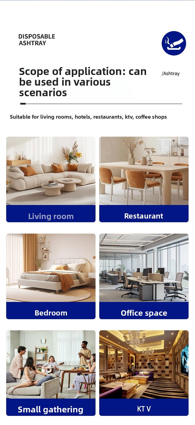 Disposable Ashtray 25-Pack, Portable & Eco-Friendly Paper Ashtrays with Deodorizing Gel, for Indoor Outdoor Use, Travel, Car Cup Holder, Parties and Camping