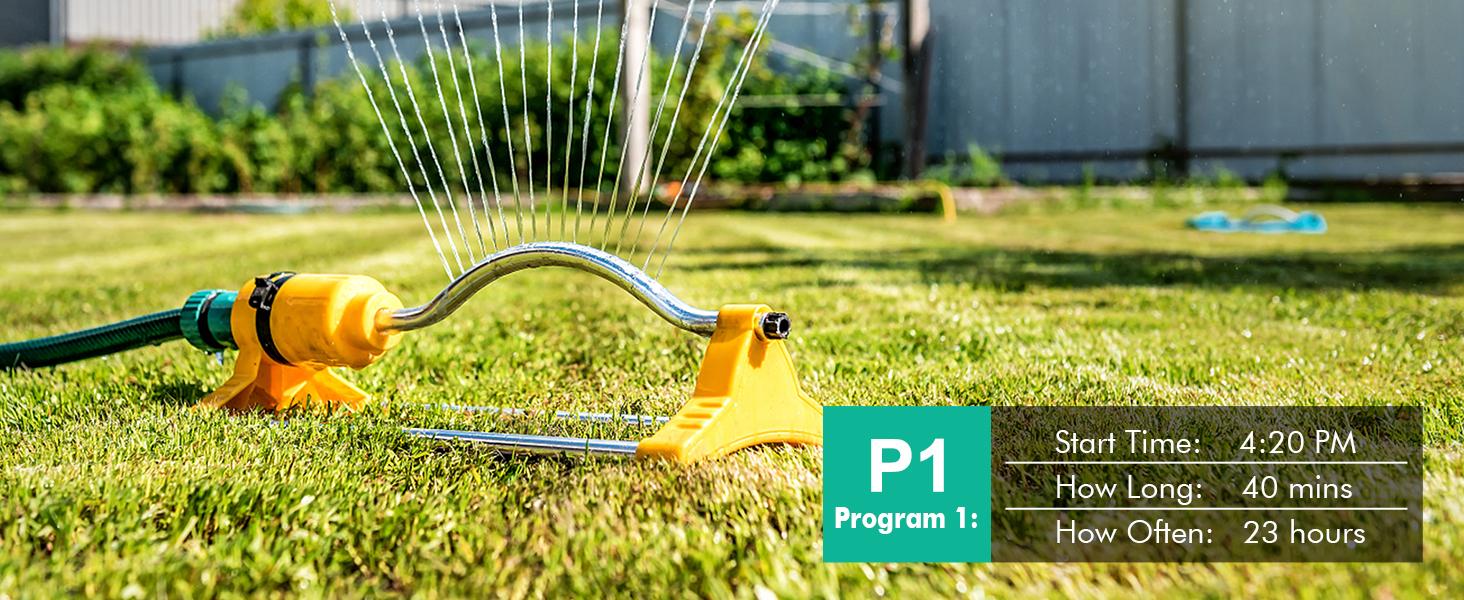 RESTMO Sprinkler Timer with Brass Inlet & Outlet, 3 Separate Programs Hose Timer, Programmable Water Timer for Garden Hose, Manual | Rain Delay | Automatic Watering System for Drip Irrigation and Lawn