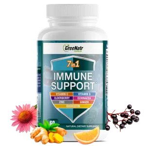 GreeNatr Complete Immune Defense Supplement - 7-in-1 Support Complex for Stronger Immune System - 60 Capsules