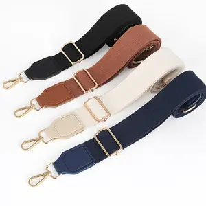 Cotton fabric bag strap, 3.8CM wide, thick and adjustable in length, available in various colors