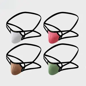 Breathable Knitted Cotton G-String Jockstraps for Men Sexy Thong Underwear