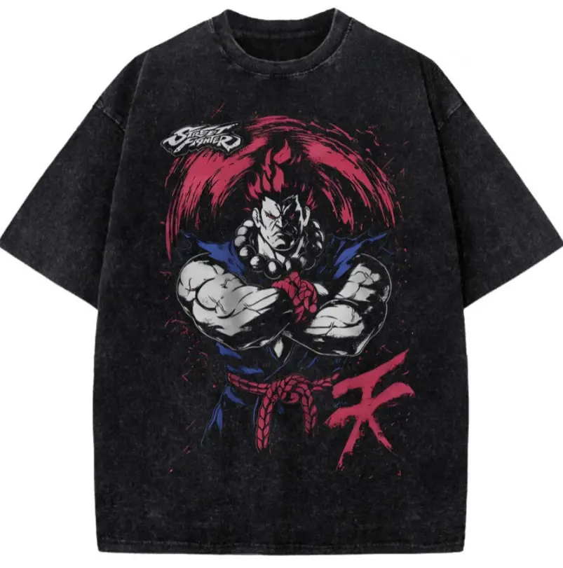 Akuma Shirt, Street Fighter Shirt, Vintage Game Shirt, Gouki Satsui no Hado Merch, Retro 90s Arcade Gamer Top, Dark Aesthetic