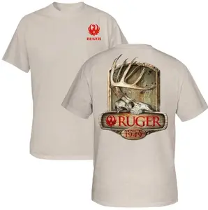 Antler & Skull Graphic Design, Ruger Hunting T-Shirt, Ruger Brand Apparel, Gift for Hunters and Outdoor Enthusiasts Menswear