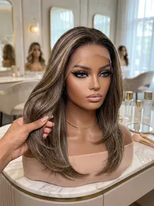 Women Lace Wig Straight Hair Lightweight Breathable All-Season Natural Heat Resistant Versatile Party Holiday Daily Wear