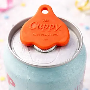 The Cappy Reusable Beverage Can Cover & Tab Opener, Helps Keep Out Bugs and Dirt, Helps Reduce Splashes