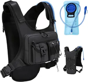 Original Patent Running Hydration Vest Backpack, Lightweight Chest Pack with 2.0L Water Bladder Bag Daypack for Hiking Running Cycling Race Marathon for Women Men