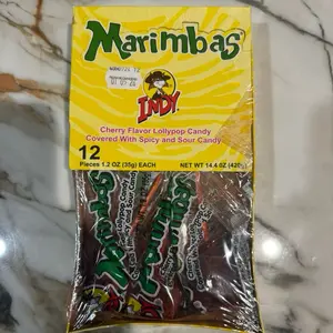 Marimbas Spicy and Sour Covered Cherry Lollipop indy