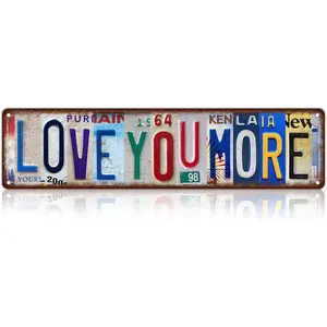 Vintage Love You More Wall Decor Street Signs Home Bar Coffee Metal Tin Signs 16 x 4 Inches