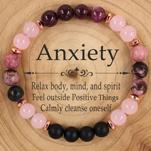 Natural Stone Garnet Bracelet for Women, Anxiety Relief Friendship Jewelry Gift, Relaxing Hand Chain Accessory for Friends