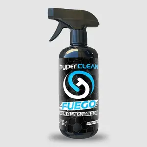 hyperCLEAN Fuego 2-in-1 Wheel Cleaner & Iron Remover - pH-Neutral Extreme Foaming Deep Cleaning Formula, Safe for Wheels & Painted Surfaces, Cordless Tire Inflator, Automotive Car Detailing Chemicals, Tire Inflator Cordless