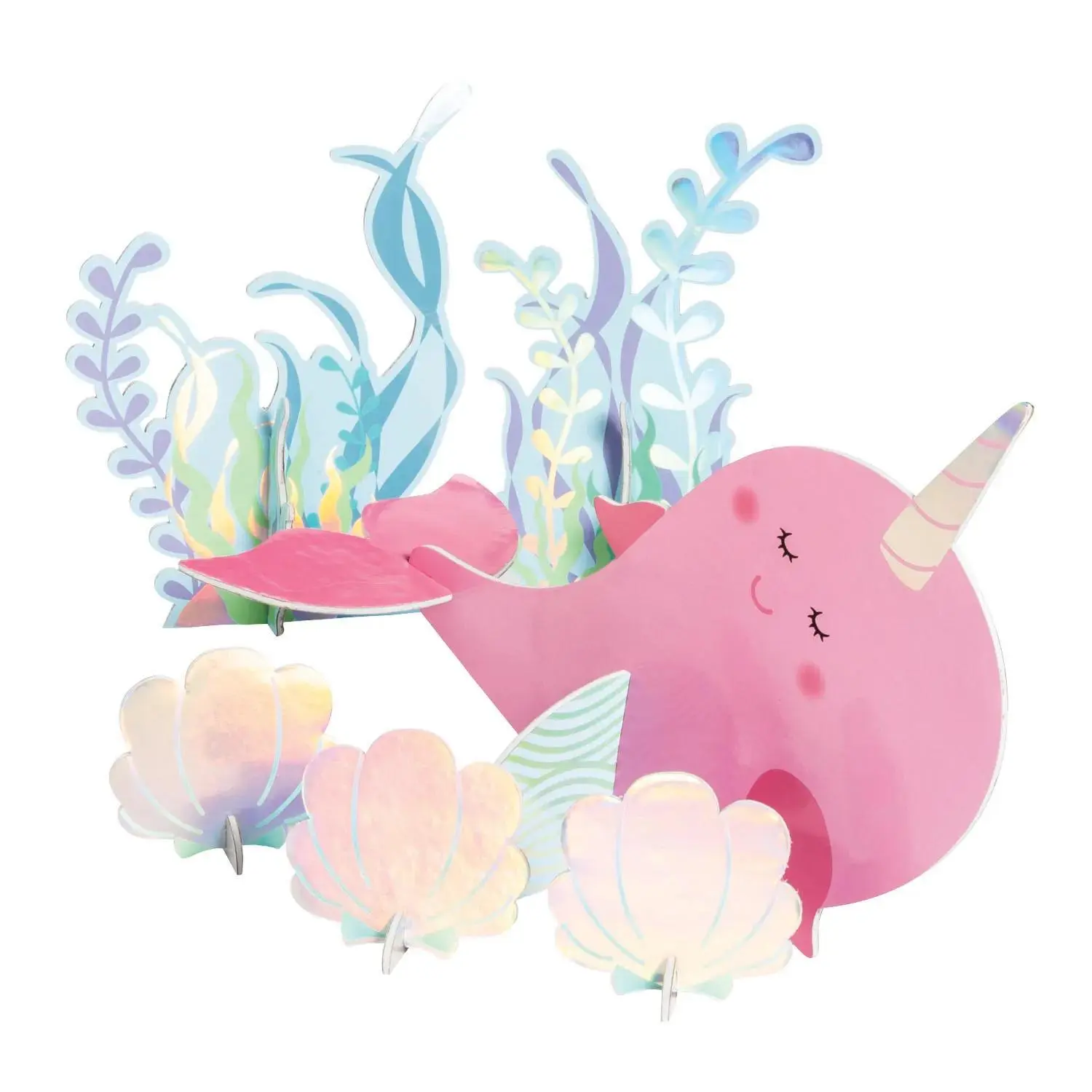 Magical Narwhal Decor Set - 4-Pc Large Party Decoration Centerpiece for Birthday Party Decorations