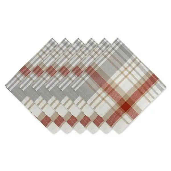 Design Imports Cozy Picnic Plaid Napkin Set of 6
