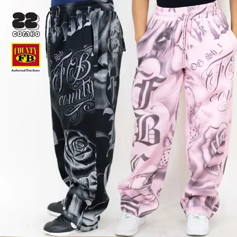FBCOUNTY Men's Tatted Up Fleece Sweatpants - Menswear, Soft Breathable Fabric, 4-Pocket Carry, Casual Hip Hop Style, Big and Tall (S to 3XL)