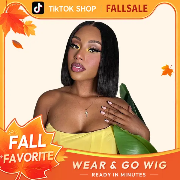 WIGFEVER Glueless Bob Human Hair Lace Closure Wig, 7x4 Lace Front, Silky Straight, Glueless Strap, Quick Wear, Ideal for Black Girls, Deals for You Days, Bob Human Hair Lace Closure Wigs