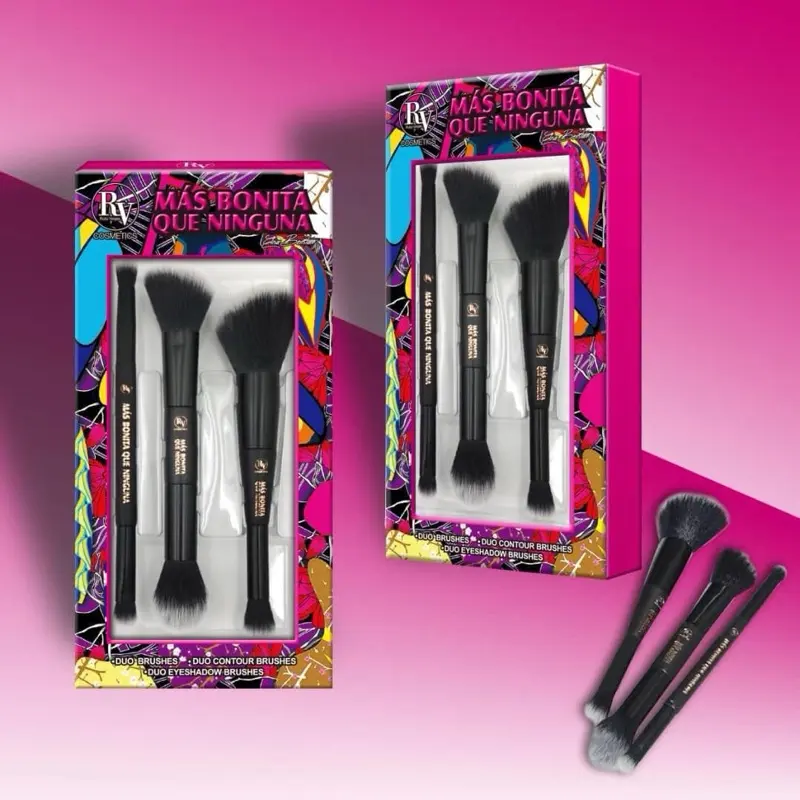 6 En 3 Brush Set + 3 lip sticks