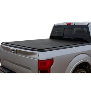Access LOMAX 2022+ Rivian R1T 4ft 6in Bed (w/ OEM Tonneau Track) Folding Hard Cover - Black Urethane
