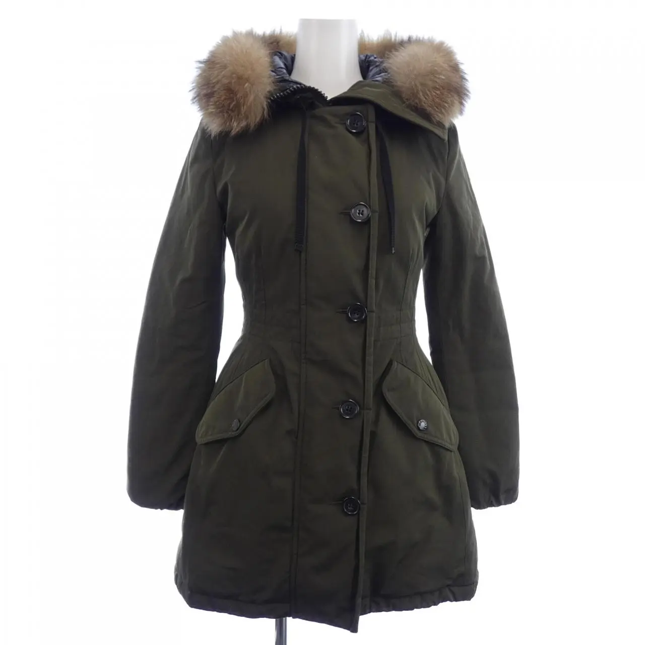 Pre-owned MONCLER Nylon Small Leather Goods MONTICOLE Fox Down Coat