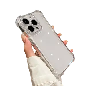 Clear Bumper Cover for iPhone 11 12 13 14 15 16 17Pro Max Plus cases Shock-Resistant Transparent Four-Corner Anti-Fall Protection Case Anti-Yellowing, Military-Grade Protection, Transparent Slim Clear Phone Case for Phone