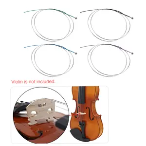 4/4 & 3/4 Violin Strings High-Quality Metal Violin String Set Steel Strings G, D, A, and E Strings