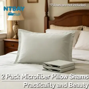 2 Pack 100% Microfiber Soft Pillow Shams|NTBAY®️