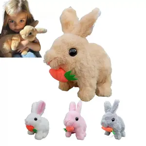 Plush Bunny Toy 1PCS,Interactive Realistic Bunny with Sounds,Walking,Ears Wiggling,Twitch Mouth and Nose,Hopping Rabbit Toys