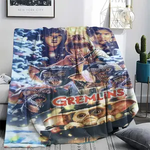 GREMLINS (29) Soft and Comfortable Flannel Blanket with Cartoon Design, Machine Washable Seasonal Throw for Home Living Room Napping Camping, Air Conditioner Blanket, Teen Room Holiday Decoration