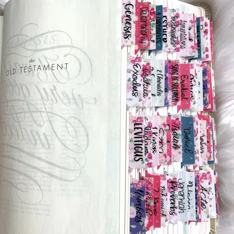Pink Bible tabs Pink Bible tabs
