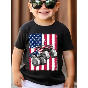 Patriotic Monster Truck Shirt for Boys