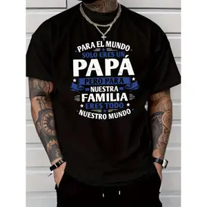 Spanish "Para El Mundo Solo Eres Un Papá" Latino Dad Graphic Cotton T-Shirt, Father's Day Comfort Tee, Family Fashion Outfit, Oversized Casual Shirt, Birthday & Latino Father Gift For Him