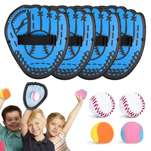 Toss and Catch Ball Sets, Toys Balls Catch Game with 4 Sticky Balls,Hook and Loop Toss Game Includes 4 Baseball Glove Paddles,Outdoor Yard Lawn Games