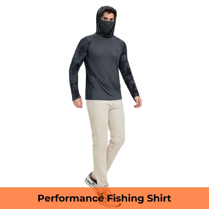 RODEEL 915 Sun Hoodie Shirts with Mask Neck Gaiter Men UPF 50+ UV Protection Raglan Long Sleeve Lightweight Quick Dry Moisture Wicking Breathable Cooling Athletic Activewear for Outdoor Hiking Fishing Boating Biking Sport Construction Roofing Landscaping RODEEL 915 Sun Hoodie Shirts with Mask Neck Gaiter Men UPF 50+ UV Protection Raglan Long Sleeve Lightweight Quick Dry Moisture Wicking Breathable Cooling Athletic Activewear for Outdoor Hiking Fishing Boating Biking Sport Construction Roofing Landscaping