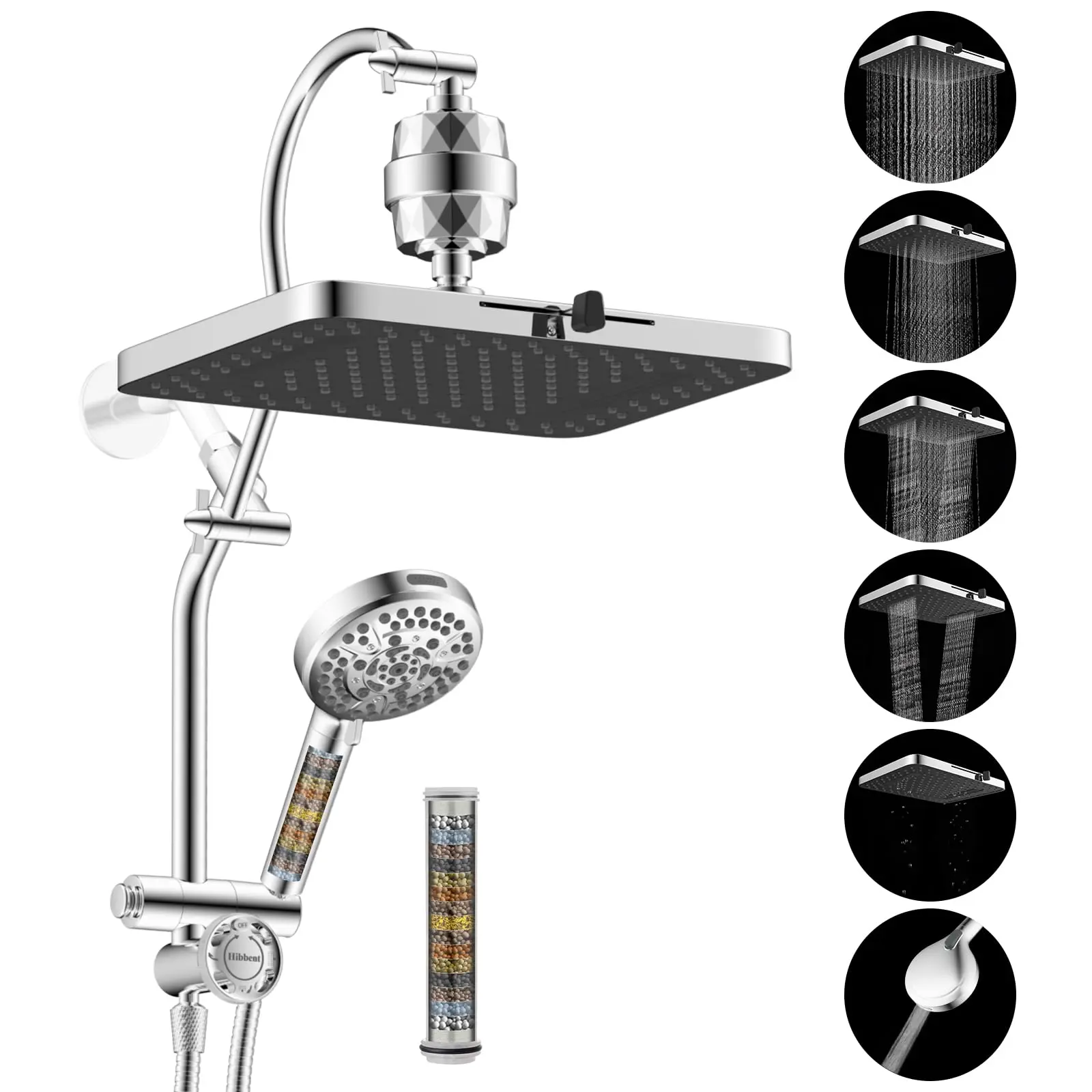 Chrome + + 20 Stage Shower Filter set