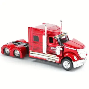 Maisto International Lonestar 1/64 Scale Red Heavy Truck Model - Diecast Alloy Semi Trailer, Classic Collectible for Adults