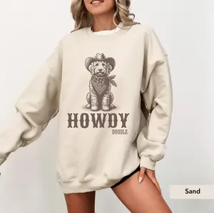[SALE UP TO 50% + FREE SHIP] Howdy Goldendoodle Cowboy Sweatshirt, Goldendoodle Shirt, Doodle Dog, Goldendoodle gifts, Goldendoodle, Golden Doodle mom, Dog Cowboy